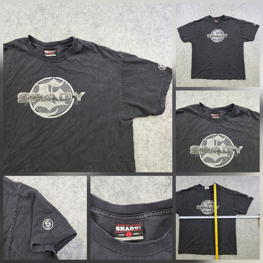 VTG Y2K Shady Ltd T Shirt Mens‎ Large Black Big Logo Graphic Rap Hip Hop Tee